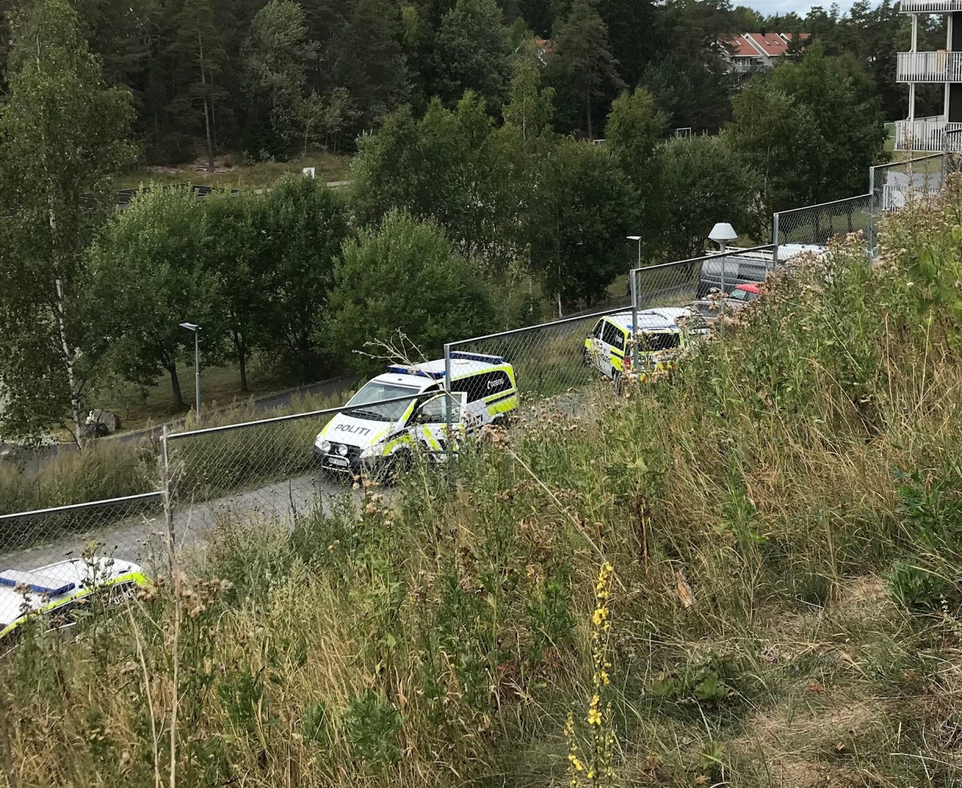 Politibil på Bjørndal